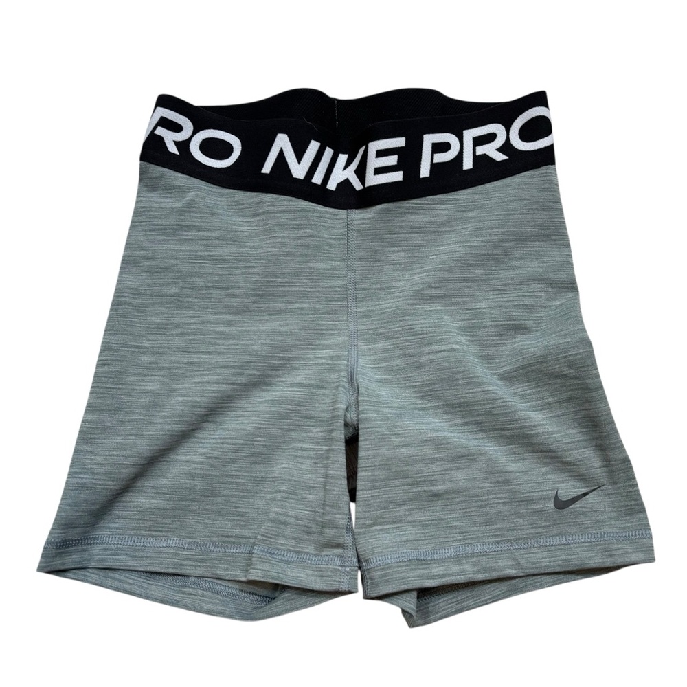 Ladies Nike Pro Dri-Fit Heather Grey Compression Shorts Size Small